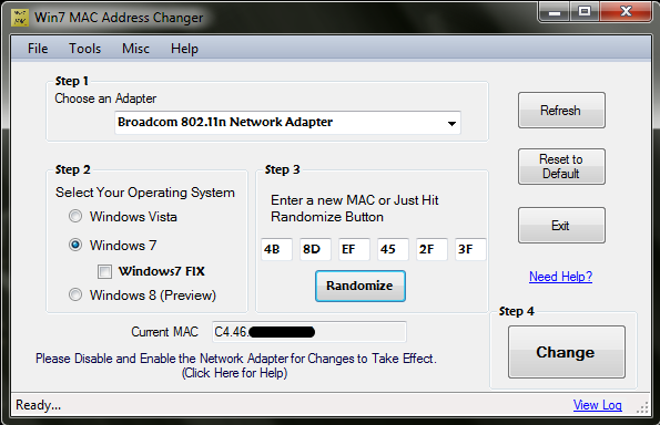 Change Mac Address Command Line Windows 7